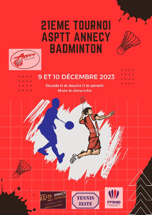 21-ème Tournoi Régional de l&#039;ASPTT Annecy Badminton